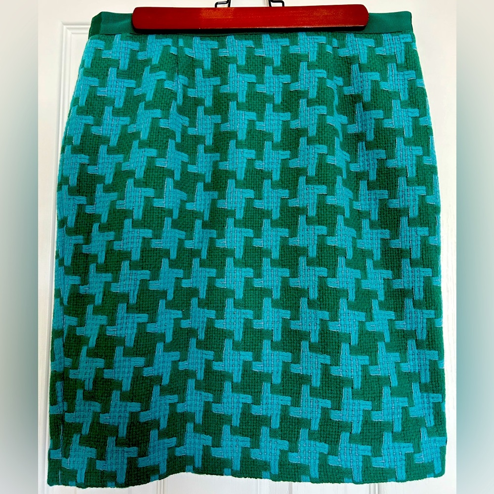 Boden Notre Dame skirt, Blue/Green Dogstooth, size 8P